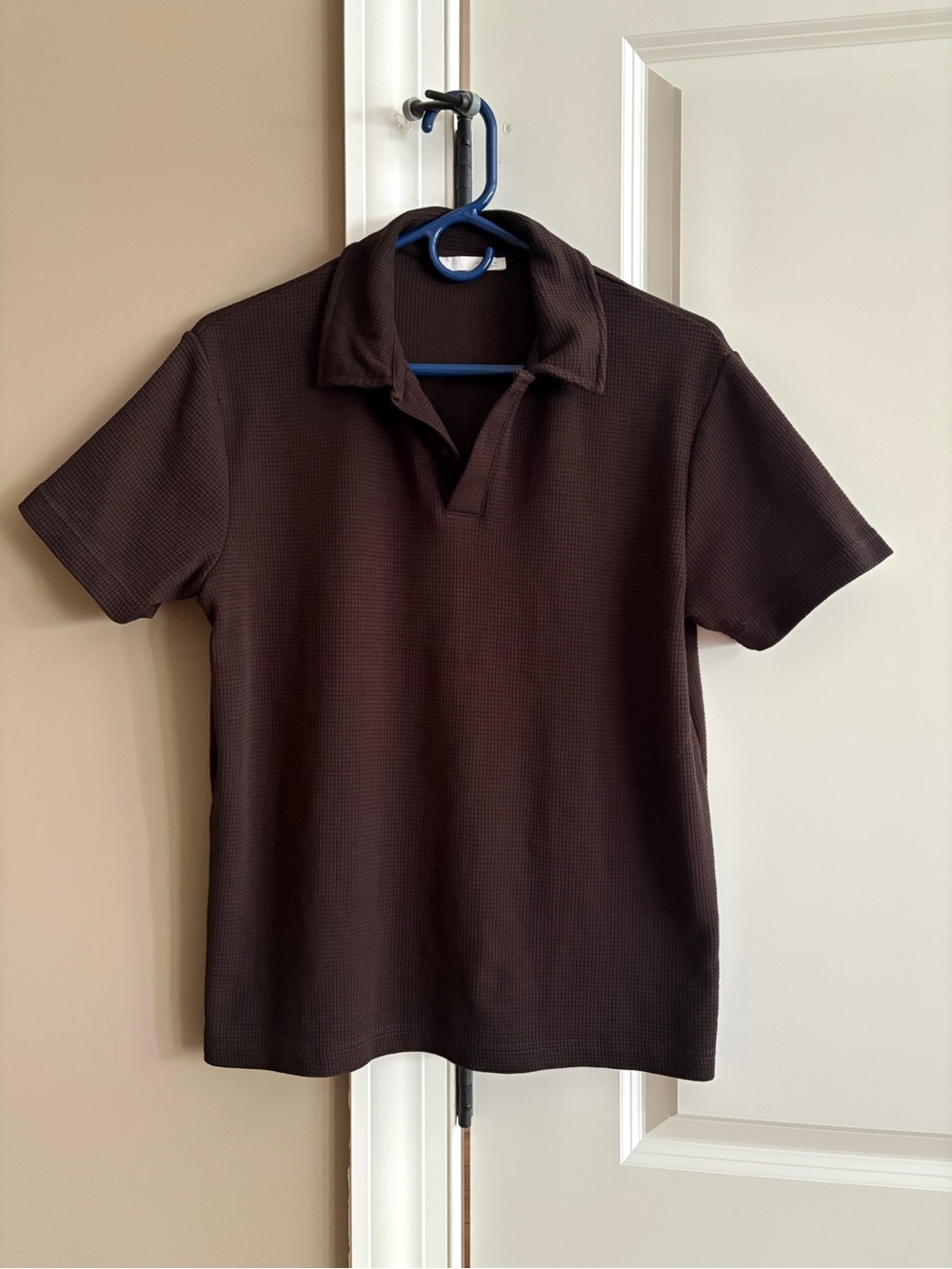 Zara textured knit polo shirt